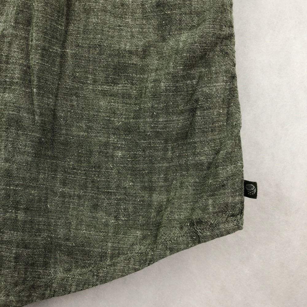 Mountain Hardwear Mens M Green Linen Blend Long Sleeve Button Up Shirt - Picture 6 of 14